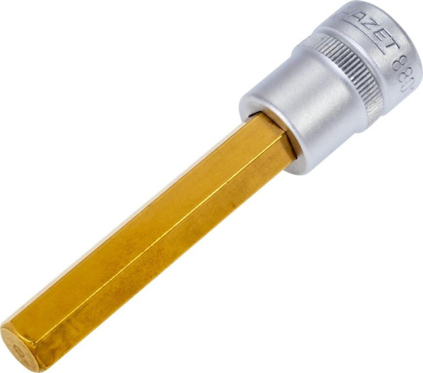 Hazet Schraubendreher-Steckschlüsseleinsatz, Vierkant hohl 10 mm, Innen-Sechskant Profil, 10 mm, Kurze Ausführung Mit Rändelung, 8801-10