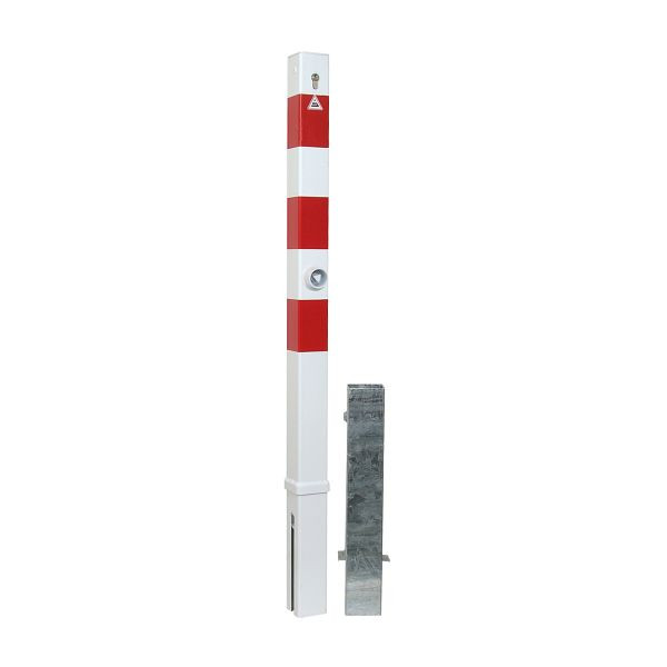 Schake Absperrpfosten Stahlrohr 70 x 70 mm herausnehmbar, feuerverzinkt und weiß beschichtet, 470FZB