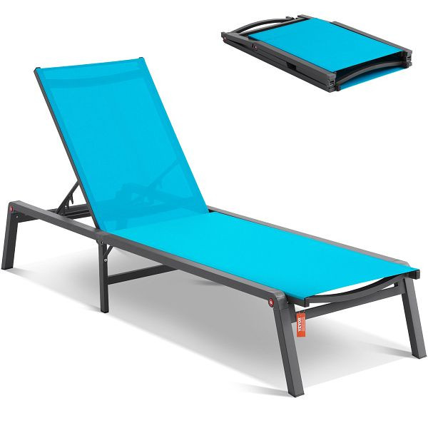 VEVOR Sonnenliege Strandliege Liegestuhl Liege Relaxliege 182x60x88cm Blau, JSTYGDTYLSKZK6ALLV0