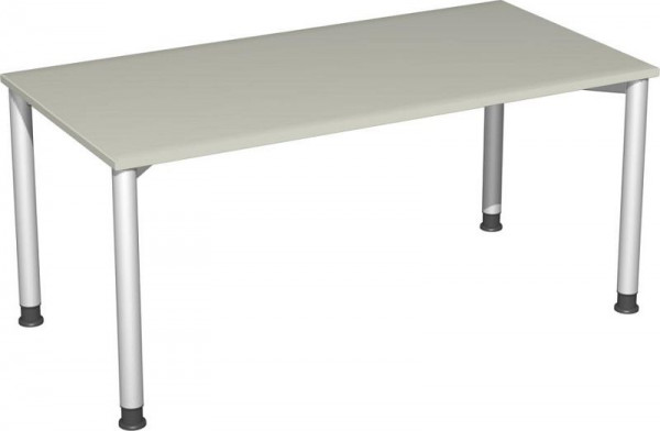 geramöbel Schreibtisch höhenverstellbar, 1600x800x680-800, Lichtgrau/Silber, S-555103-LS