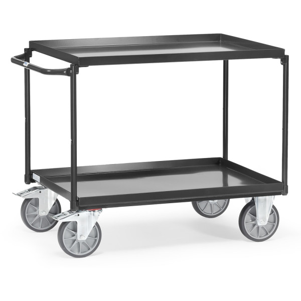 Fetra Tischwagen, Ladefläche 850 x 500 mm, grau, Gesamttragkraft: 400 kg, Etagenhöhen: 207, 829 mm, 4820-7016