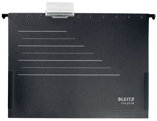 LEITZ 1922 Hängetasche Alpha® Recycle, seitlich mit Fröschen, Karton (RC), schwarz, 1922-00-95