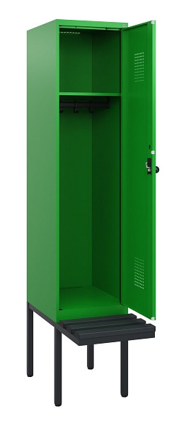 C+P Spind Evolo PLUS, 1 Abteil, 1950x400x815mm, 6037/6037, Drehriegel, Sitzfläche Kunststoff, 0490405-12 S10080