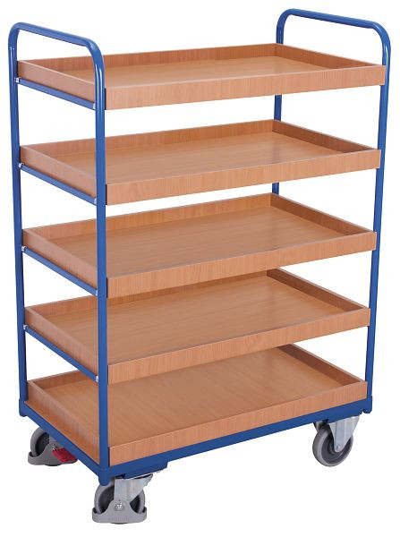 VARIOfit Etagenwagen hoch, Ladefläche: 965 x 555 mm, RAL 5010 enzianblau, Ladehöhe: 270 / 530 / 805 / 1.080 / 1.350 mm, sw-600.214