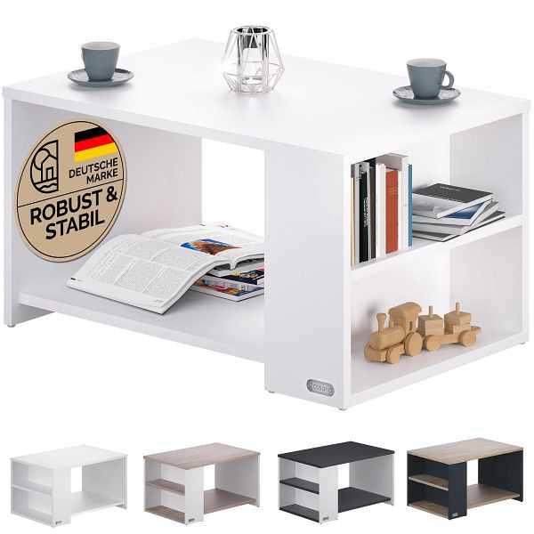 casaria Couchtisch Santa Cruz Weiß 90x60x50cm, 109570