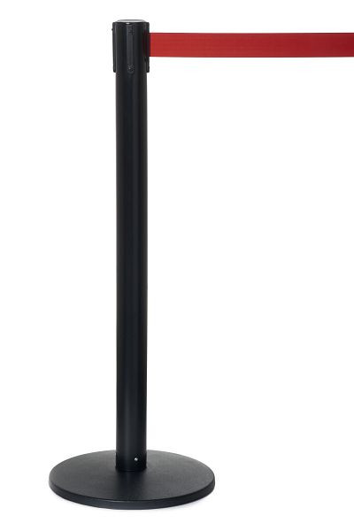 Tensator Popular Gurtpfosten, schwarz, Gurt: 2300 mm, rot, VE: 1 Paar, 875 33 R5