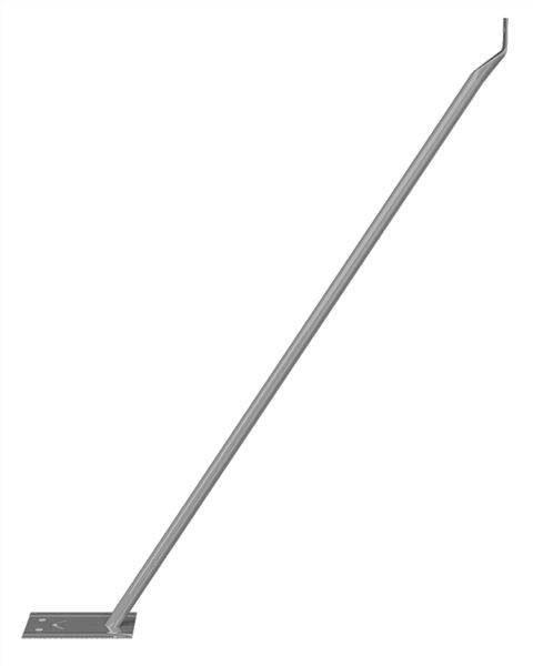 Schake Mobilzaun-Stützstrebe, mit angeschweißter Bodenplatte und Bohrungen zum Einschlagen von Erdnägeln, für 1,20 m Bauzaun, 3B1541-1