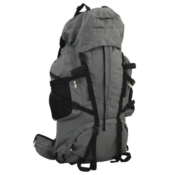 vidaXL Wanderrucksack Grau 60 L Oxford-Gewebe, Campen, 4009961