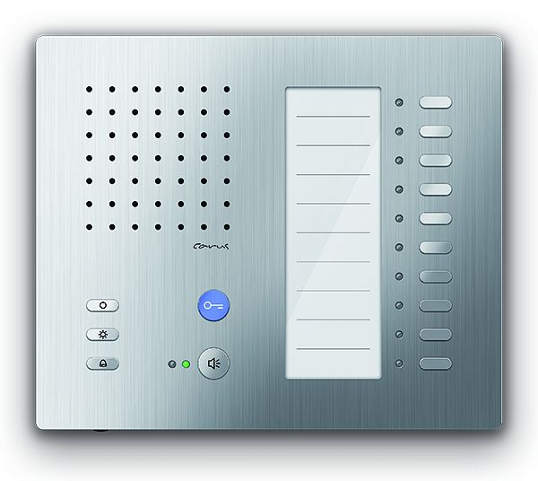 TCS Audio Innenstation zum Freisprechen Serie Carus ADAPTO +10 Tasten, Aufputzmontage silber, CAI1100-0150