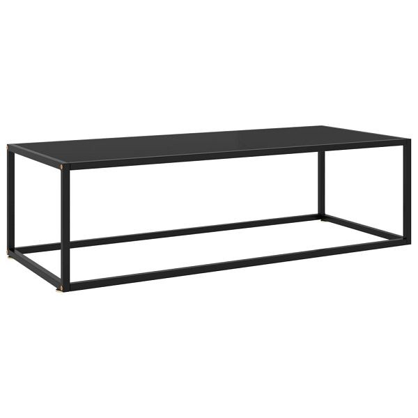 vidaXL Couchtisch Schwarz mit Schwarzem Glas 120x50x35 cm, 322884