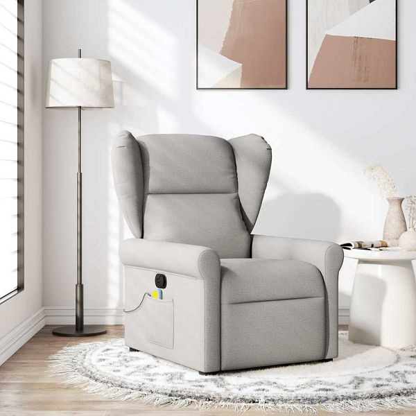 vidaXL Massagesessel Wolkengrau Stoff, 4015675, 8721158336811