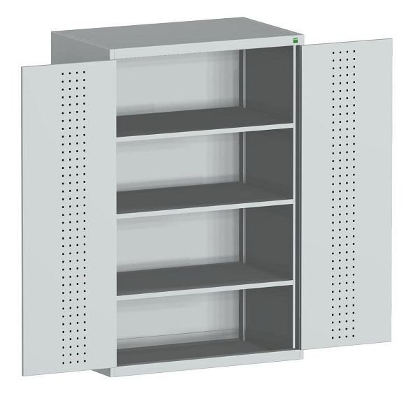 bott cubio Flügeltürschrank bestückt mit 3 Fachböden BxTxH: 1050 x 525 x 1600 mm, RAL 7035/7035, 40013086.16V