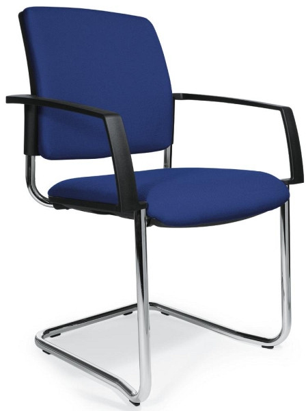 Deskin Besucherstuhl VALERA S, Blau, 630 x 630 x 940 mm, Gestell: Verchromt, Sitz und Rücken mit Polster, VE: 2 Stück, 279003