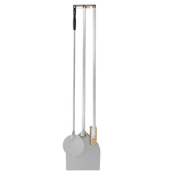 Mastro Pizzaset bestehend aus quadratische Schaufel 320 mm, runde Schaufel 200 mm, Besen und Wandhalterung, Z/GS2AMICA