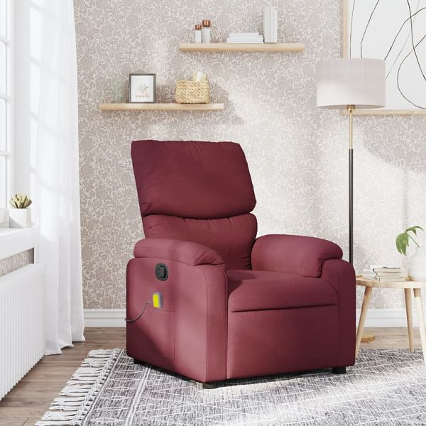 vidaXL Massagesessel Weinrot Stoff, Füllmaterial: Schaumstoff, PP-Faser, 373425