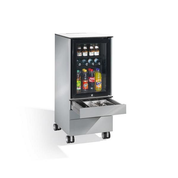 C+P Kühlschrank-Caddy Asisto, H1157xB500xT600mm, Farbe: Weißaluminium, Griffleiste, 54780-000 S10007