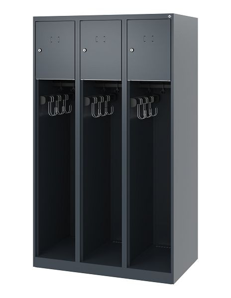 C+P Feuerwehrspind Evolo, Modell YOUNGSTER, 3 Abteile, H1530xB900xT500 mm, Anthrazit, 0490015-30 S10001