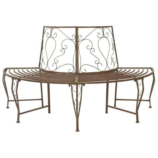 vidaXL Baumbank 4-Sitzanzahl 160 x 80 x 89 cm Stahl Antikbraun, 42029534