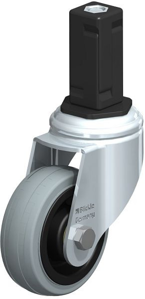 Blickle LKRA-VPA 80K-11-EV14 Apparate-Lenkrolle mit Expander, Vollgummi, Grau, 848139