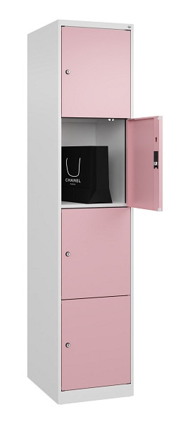 C+P Schließfachschrank Evolo PLUS, 4 Fächer, 1850x400x500mm, 9016/3015, 049000-124 S10018