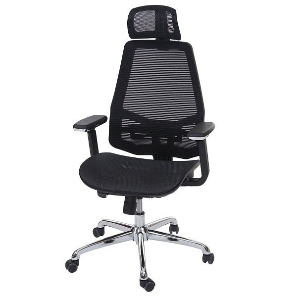 Mendler Bürostuhl HWC-A58, Schreibtischstuhl, Sliding-Funktion Stoff/Textil ISO9001, schwarz/schwarz, 56817