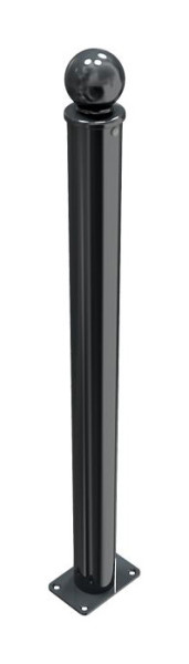 Schake Absperr-Stilpfosten Serie 474B Ø 76 mm, ortsfest, für Dübel Befestigung mit Bodenplatte 100 x 150 mm, ohne Verschluss, ohne Öse, 474PB