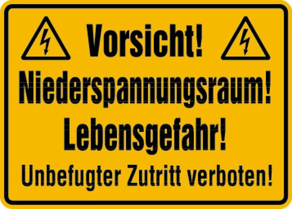 Schilder Klar Betriebsbeschilderung Niederspannungsraum, 350x250 mm Folie selbstklebend, 197/31