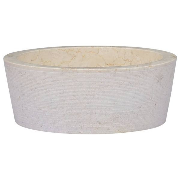 vidaXL Waschbecken Creme Ø40x15 cm Marmor, 149177, 8720286300886