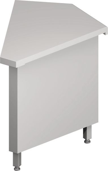 Stalgast Edelstahl Ausseneckmodul 45° "Free Flow" mit geschlossenem Unterschrank 667x830x880 mm, Granitabdeckung "Standard G1", FF06226