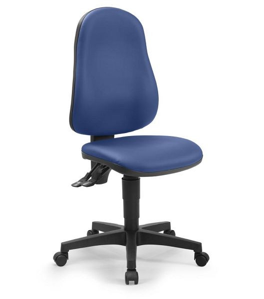 Deskin Bürostuhl SOFTEX MAGIC PRO, mit Bandscheibensitz, Fußkreuz schwarz, Kunstleder, Farbe blau, 349144