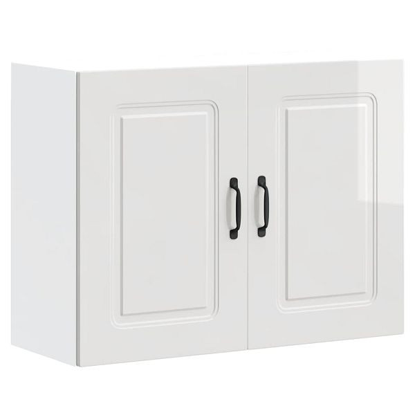 vidaXL Küchen-Hängeschrank Kalmar Hochglanz-Weiß Holzwerkstoff, 853589