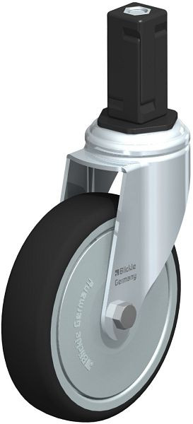 Blickle LKRA-PATH 126K-11-FK-EV14 Apparate-Lenkrolle mit Expander, Thermoplastisches Polyurethan, Grau, 848915