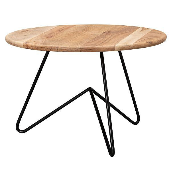Wohnling Couchtisch 60x39,5x60 cm Akazie Massivholz/Metall, WL5.956