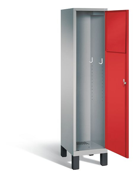 C+P Wäsche-Sammelschrank Evolo, H1850xB420xT500mm, Farbe: Weißaluminium / feuerrot, 48070-210 S10162