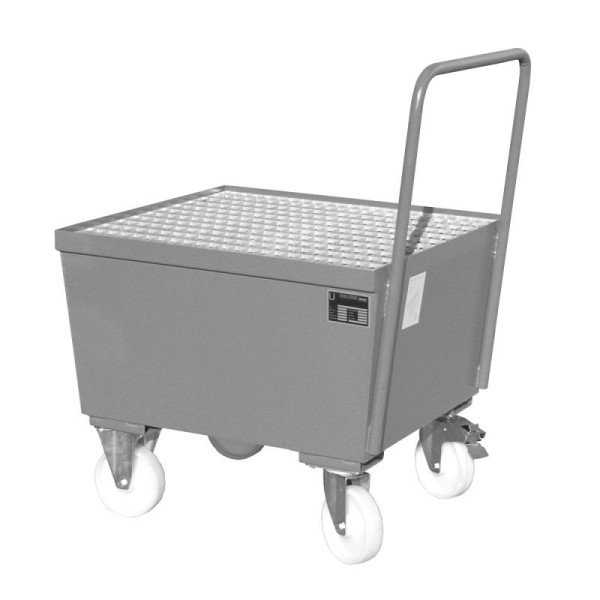 STEIN HGS Fahrbare Auffangwanne AW-F, 3mm Stahlblech, für 200l-Fässer, 215 Liter, RAL 7005 mausgrau, lackiert, 1x 200 Liter Fass, 79204.0005