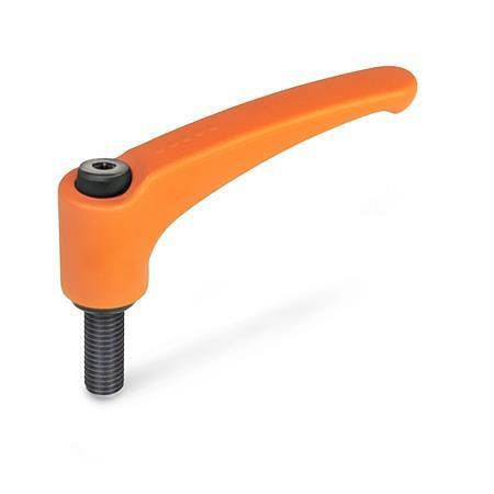 Ganter Verstellbare Klemmhebel, Zink-Druckguss, Schraube Stahl (GN 602-78-M12-20-SR), VE: 10 Stück, 602-78-M12-20-SR