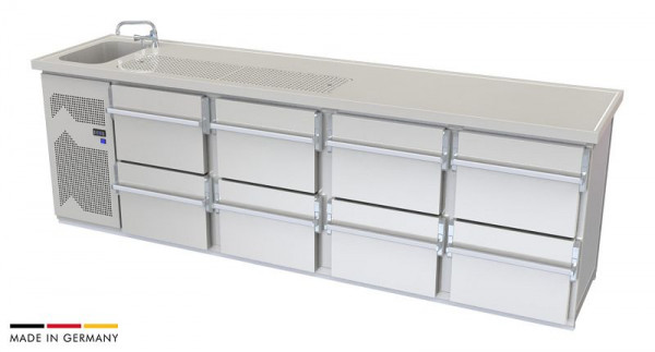 hefa Theke Brillant 4/1L-ZZZZ, Abmaße: 950 x 2.700 x 650/700 mm, Brillant 4/1L-ZZZZ