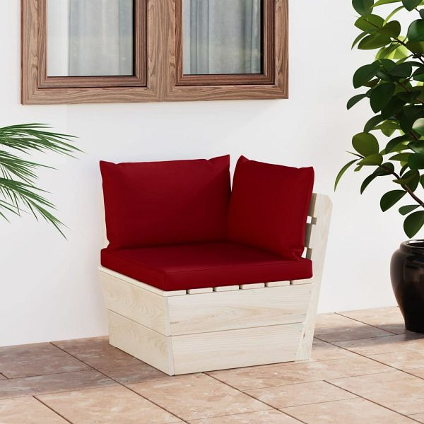 vidaXL Garten-Paletten-Ecksofa mit Kissen Imprägniertes Fichtenholz, 3063357