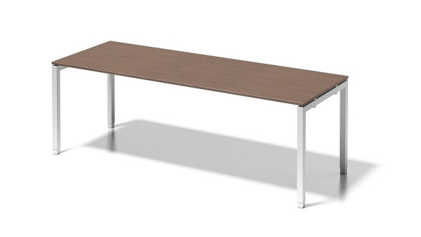Bisley Cito Schreibtisch, 650-850 mm höheneinstellbares U-Gestell, H 19 x B 2200 x T 800 mm, nußbaum/verkehrsweiß, DUH2208WN396