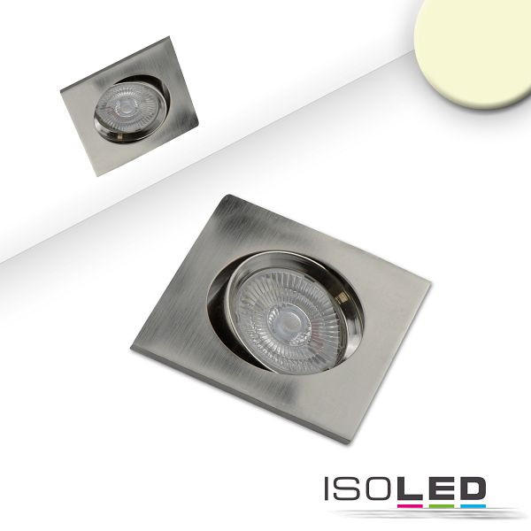 ISOLED LED Einbauleuchte Slim68 Alu gebürstet, eckig, 9W, warmweiß, dimmbar, 114932