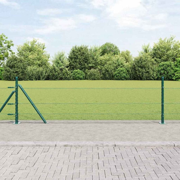 vidaXL Zaun mit Pfosten Grün 0,5 x 100 m PVC-beschichteter Stahl, 3353576