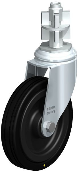 Blickle LKRA-VPA 125K-11-EL-E17 Apparate-Lenkrolle mit Expander, Vollgummi, Schwarz, 750803