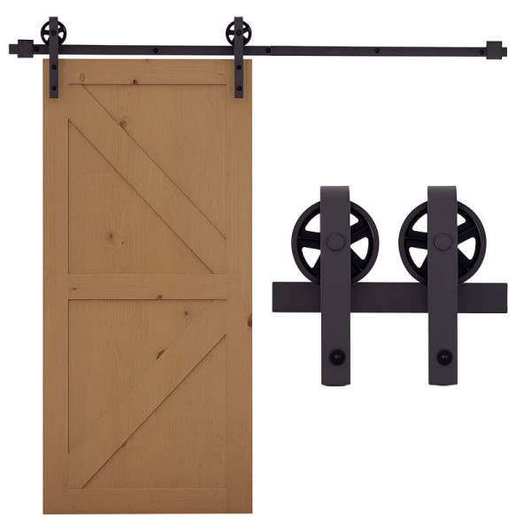 HOMCOM Gleitschienen-Bausatz für Schiebetür, inkl. Schienen, Rollen, Bodenstopper, 183 cm, bis 100 kg belastbar, B81-003