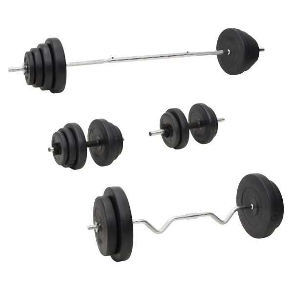 vidaXL Langhantel und Kurzhantel mit Gewichten 120 kg, 3145032