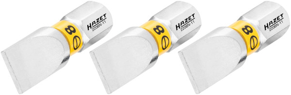 Hazet Bit, Sechskant massiv 6,3 (1/4 Zoll), Schlitz Profil, 1.2 x 8 mm, Anzahl Werkzeuge: 3, 2208N-11/3