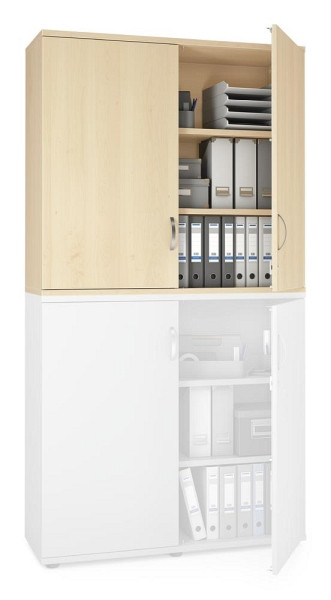 Deskin Flügeltüren-Aufsatzschrank MULTI M pro, Dekor: Ahorndekor, BxHxT: 1200 x 1110 x 420 mm, 263662
