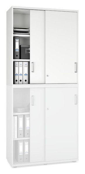 Deskin Schiebetüren-Aufsatzschrank MULTI MODUL-PRO, Dekor weiß, B 1000 x H 1110 x T 420 mm, 352260