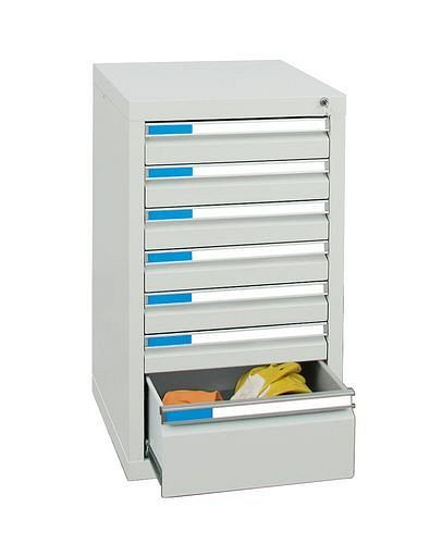 stumpf Schubladenschrank Esta mit 7 Schubladen, grau, grau, B 500 mm, H 900 mm, 251942