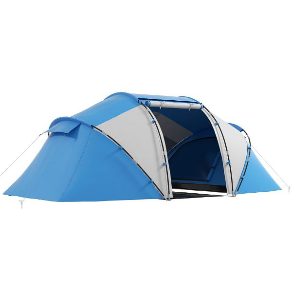 Outsunny Campingzelt für 4-6 Personen leicht, stabil wasserdicht Familienzelt mit Eingang Bodenplane, Zelt mit 2000mm Wassersäule, A20-044
