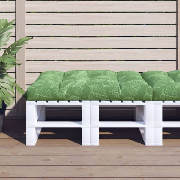 vidaXL Palettenkissen Blattmuster 120x80x12 cm Stoff, 360532